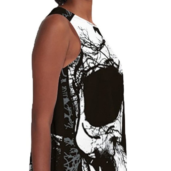Skull Print-Bathing Suit Material Sleeveless Tank Tunic/Cover-up/Dress-NWT OS - Picture 4 of 12